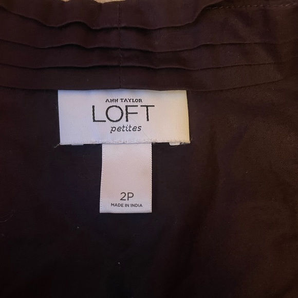 LOFT petite ruffle neck button up blouse - Picture 4 of 7